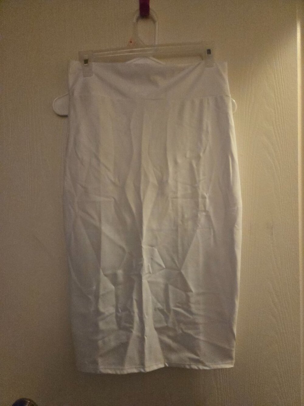 White leather like pencil skirt